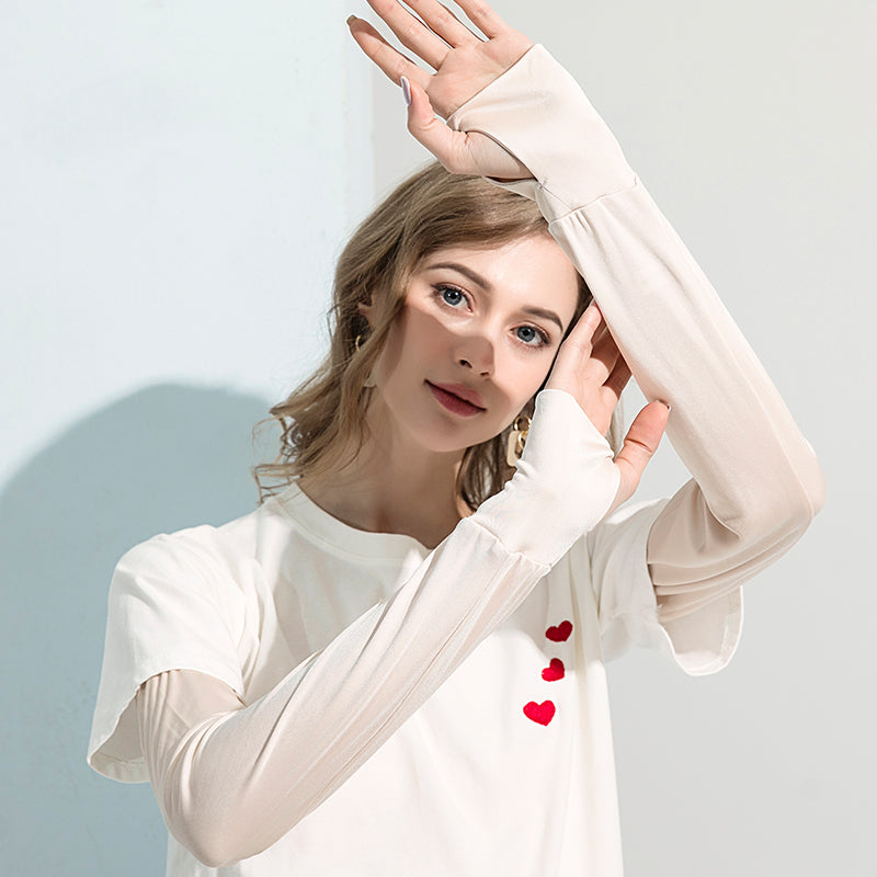 Silk-like Sun Protection Sleeves for Women