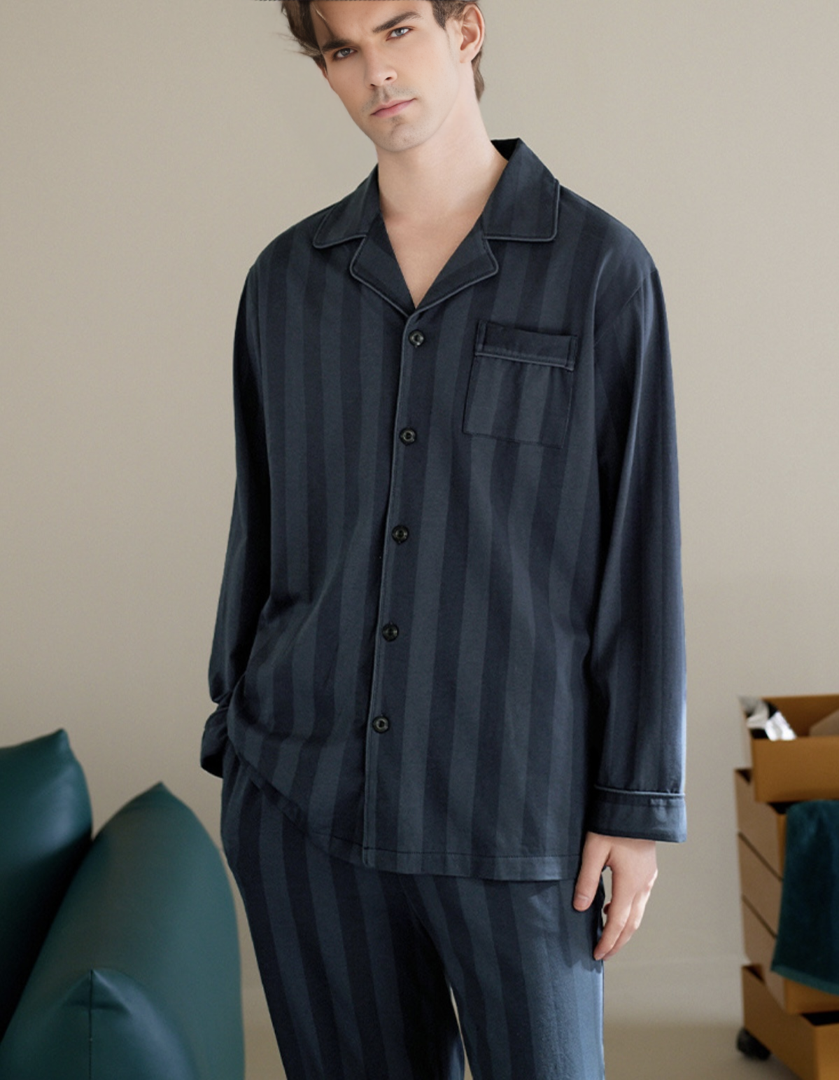 Men's pure cotton pajama set