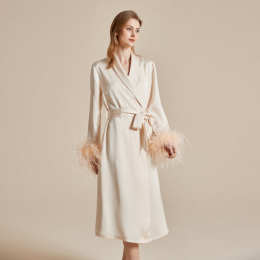 Summer ice silky French high-end pure feather sleepwear