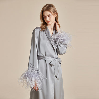 Summer ice silky French high-end pure feather sleepwear