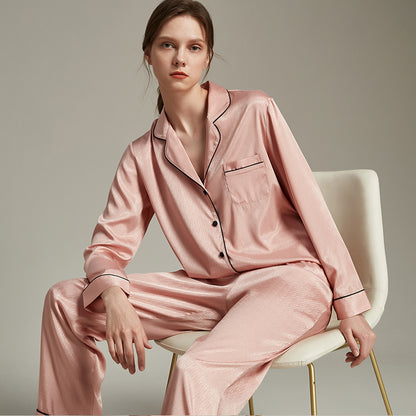 Satin soft and skin-friendly thin pajama set——Rose