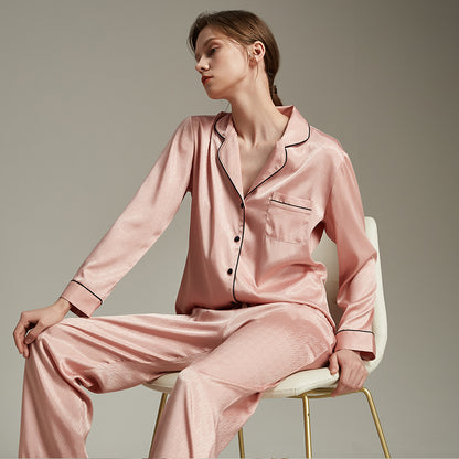 Satin soft and skin-friendly thin pajama set——Rose