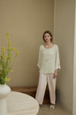 Cheongsam-Style Rayon Sateen Pajama Set