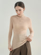 New Draped Turtleneck Lightweight Fine Wool Sweater 015