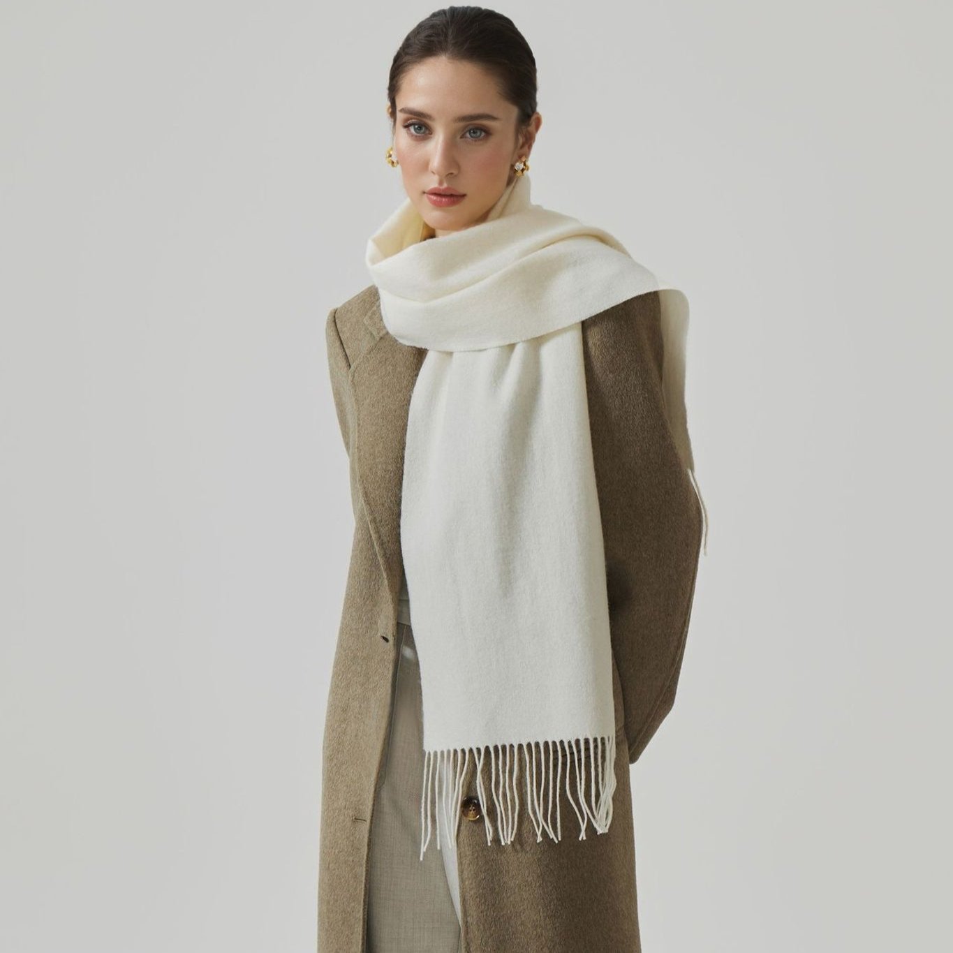 Solid Color 100% Wool Scarf / Cashmere Scarf