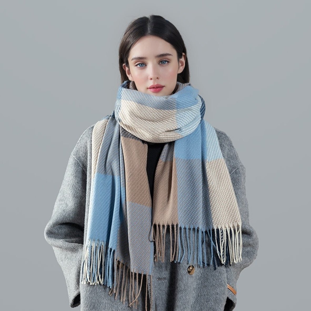 Premium Plaid Scarf - Faux Cashmere