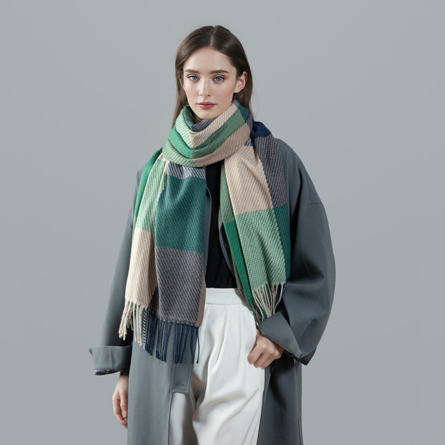 Premium Plaid Scarf - Faux Cashmere