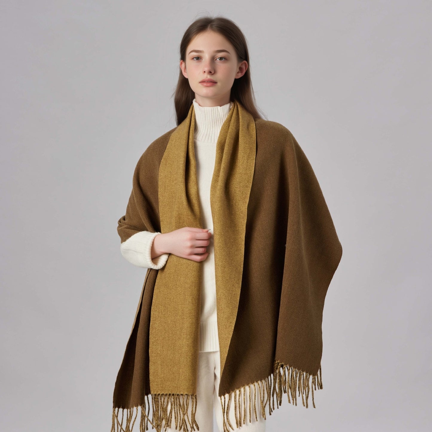 Double-Sided Two-Tone Scarf Shawl