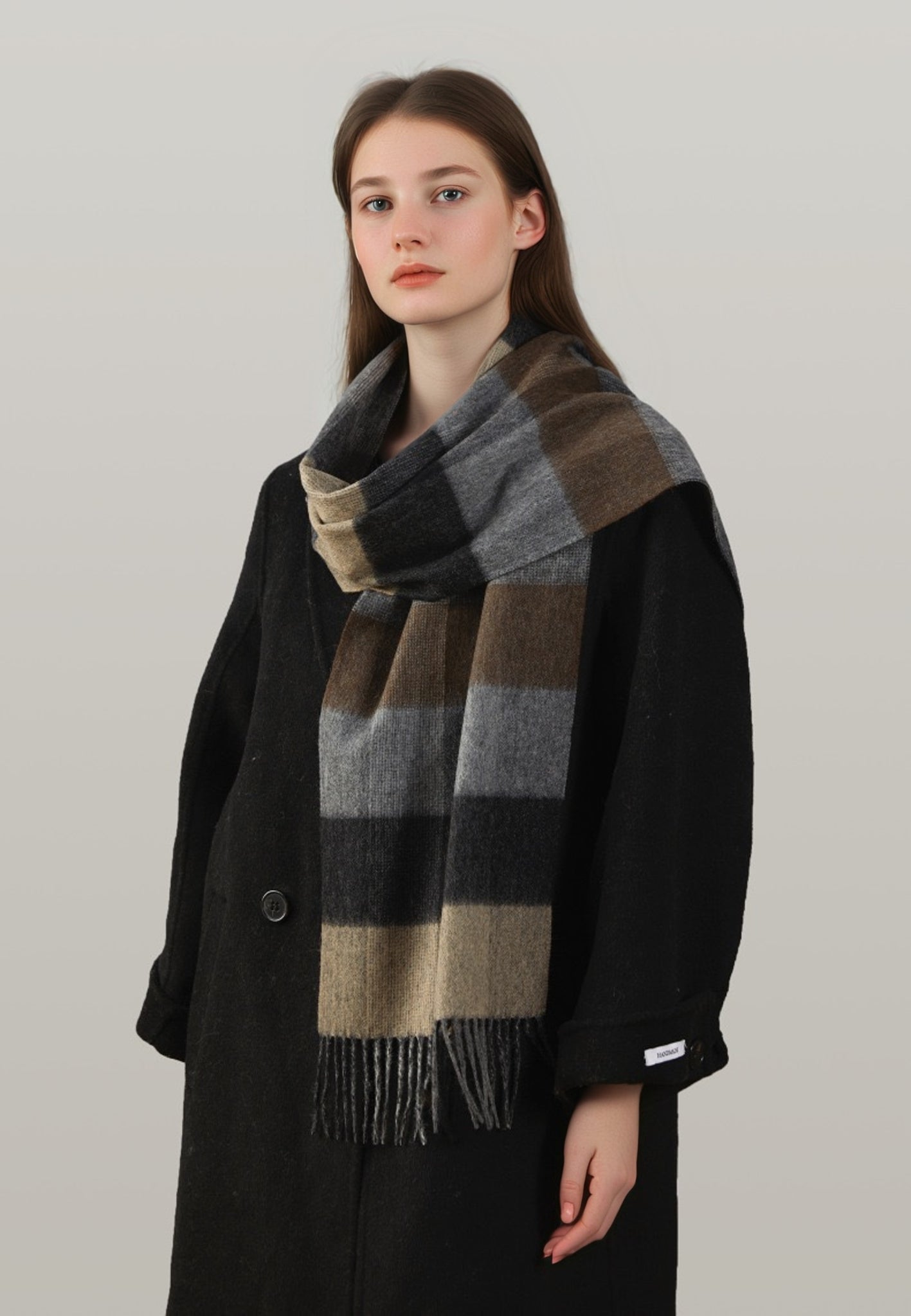 New Color Wool Scarf - Premium Minimalist Plaid Design