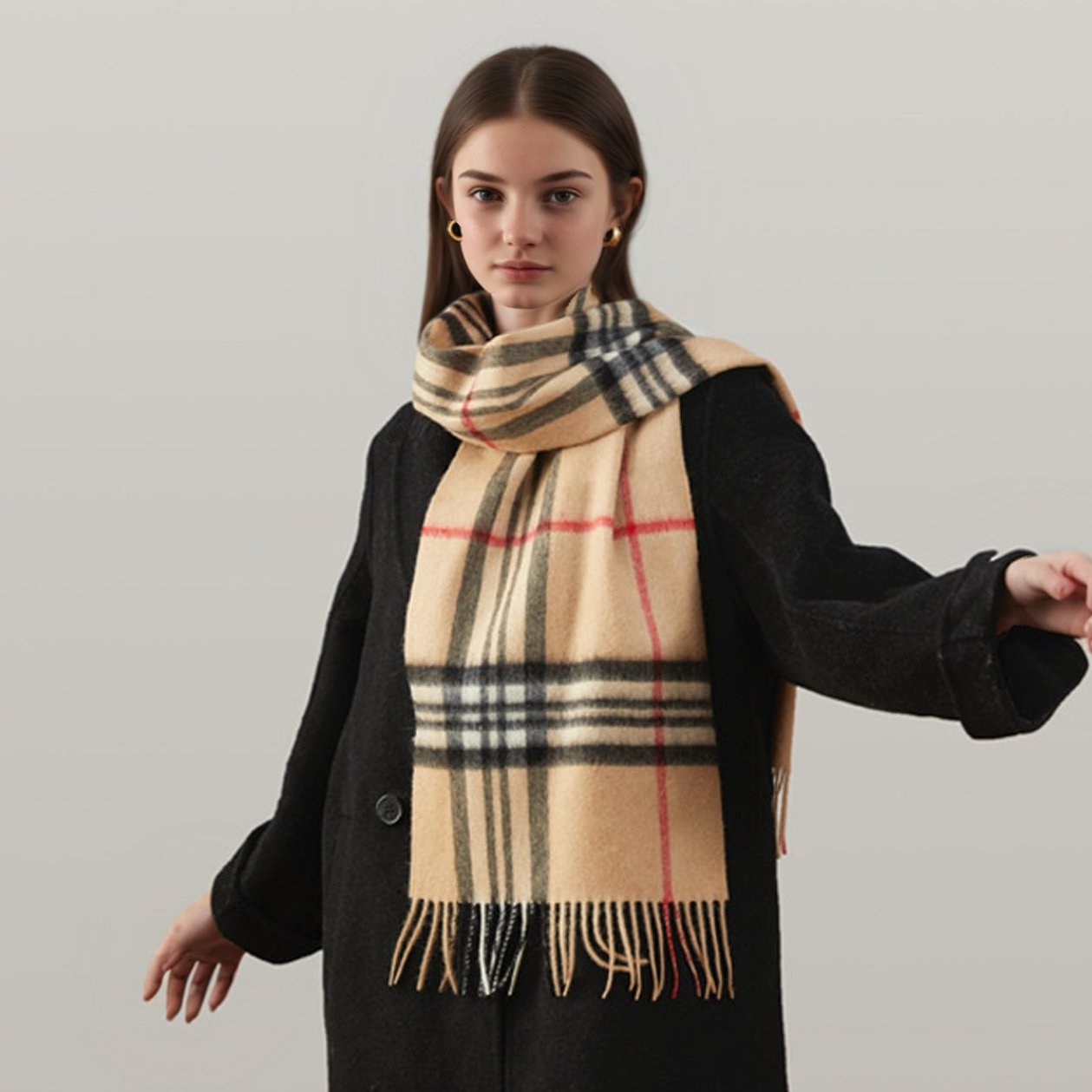 Luxury British Style Wool Scarf