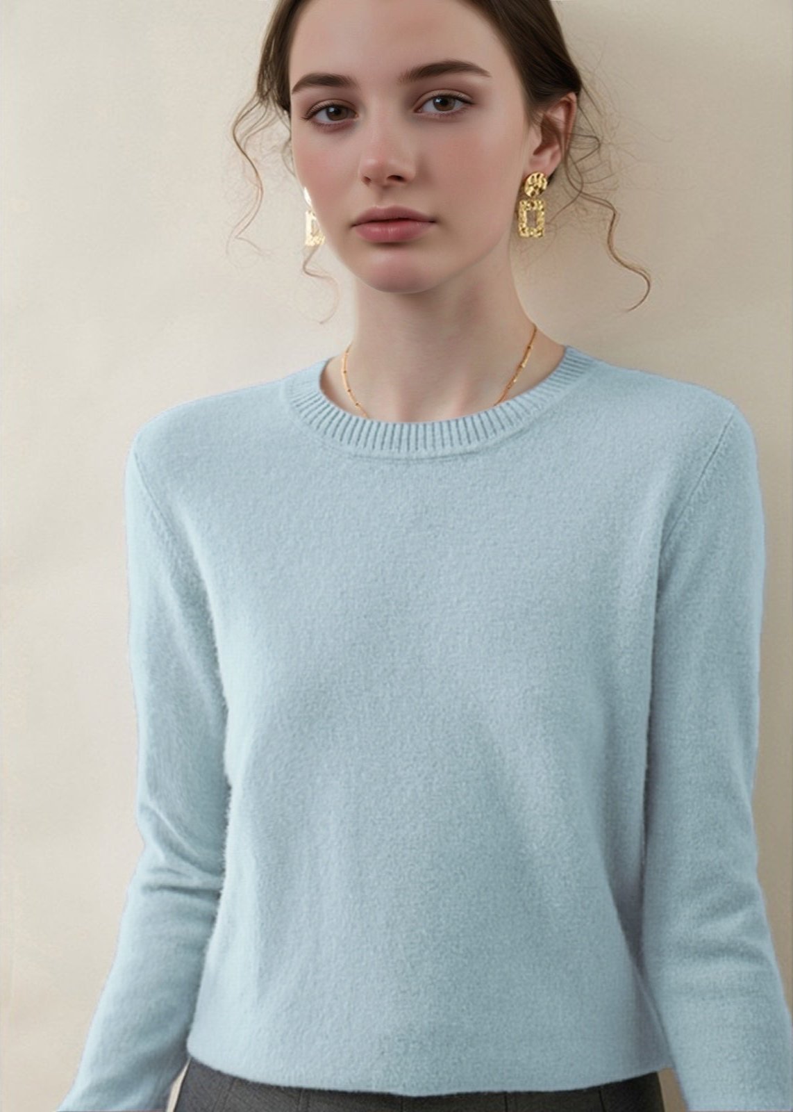 Seamless Woolen Sweater - Women’s 100% Pure Wool Base Layer Knitwear