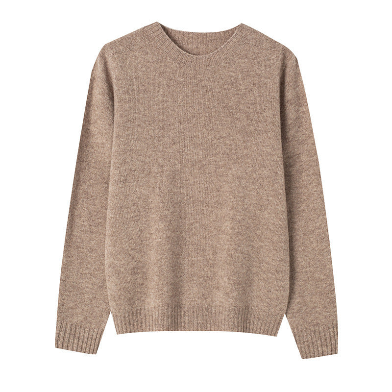 【Upgraded Fabric 】100% Wool Women’s Crew Neck Seamless Knitted Sweater