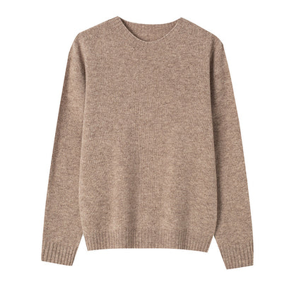 【Upgraded Fabric 】100% Wool Women’s Crew Neck Seamless Knitted Sweater