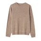 【Upgraded Fabric 】100% Wool Women’s Crew Neck Seamless Knitted Sweater