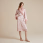 Satin silky premium feather trim robe