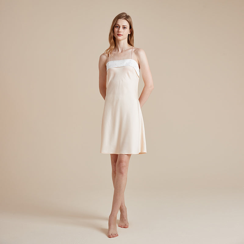 New style pajamas silky short skirt diamond suspender nightgown