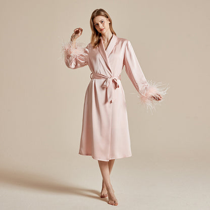 Summer ice silky French high-end pure feather sleepwear