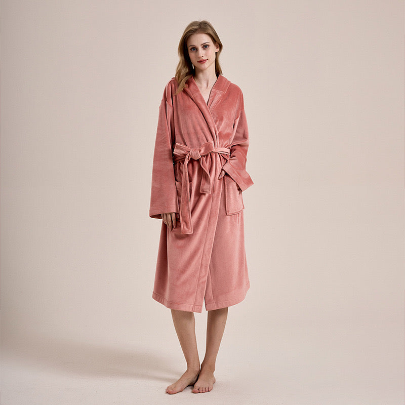 Double-sided island velvet pajamas plus velvet thickening warm coat