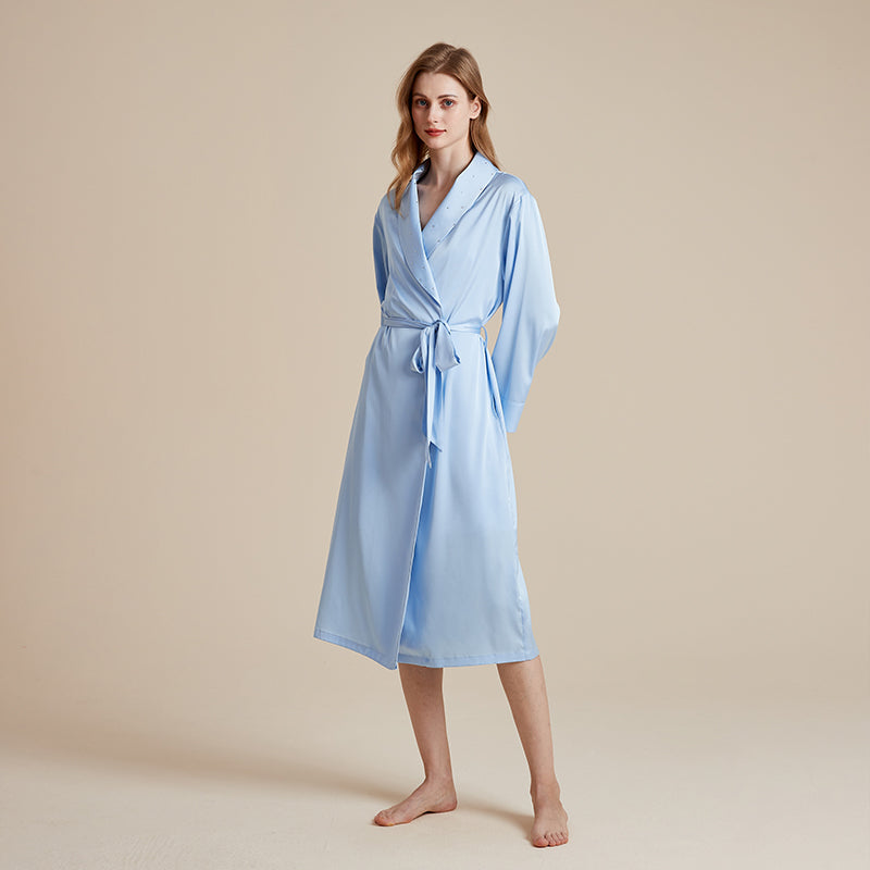 Rhinestone silky luxury robe