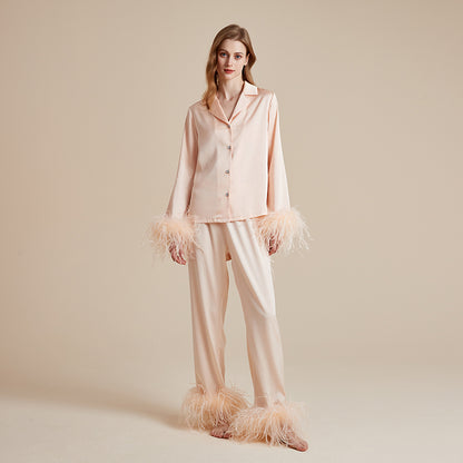 Summer ice silky French high-end pure feather home suit