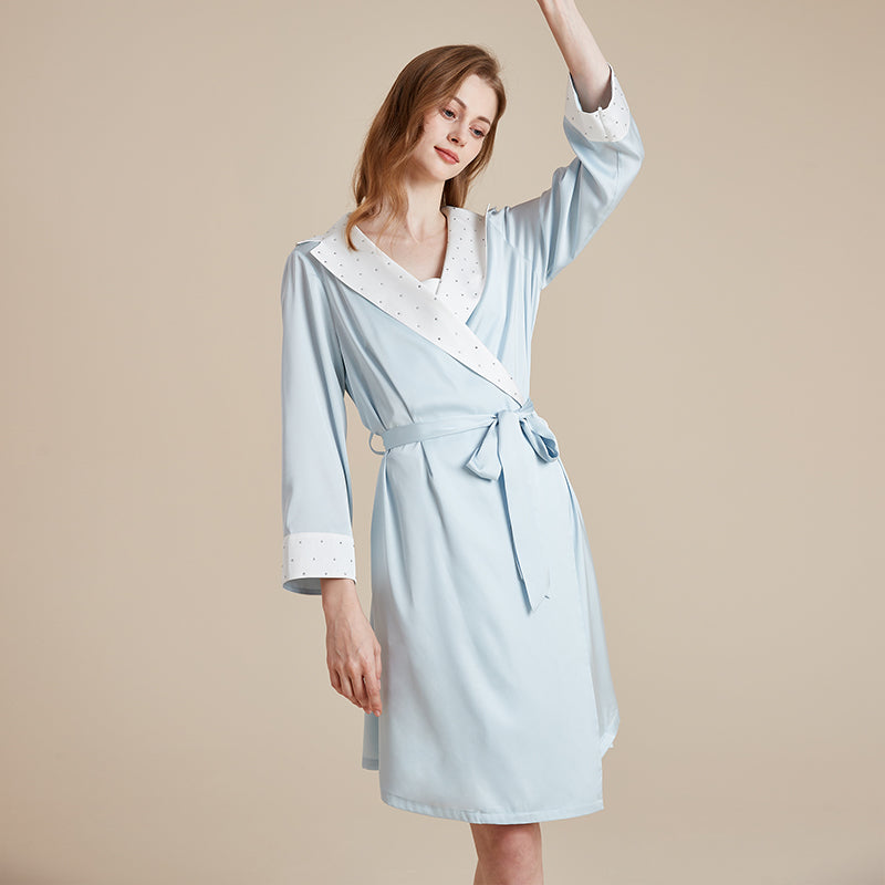 Rhinestone silky luxury robe