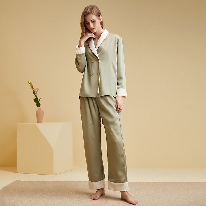 Fleece-Lined Thickened Homewear Long-Sleeve Set