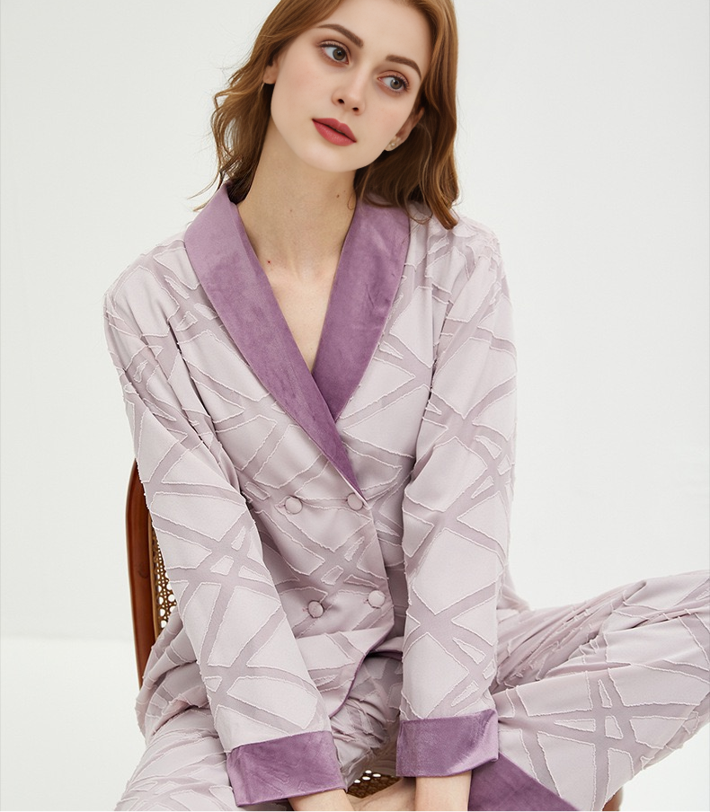 New fleece-lined thickened pajamas