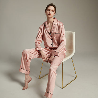 Satin soft and skin-friendly thin pajama set——Rose