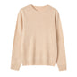 【Upgraded Fabric 】100% Wool Women’s Crew Neck Seamless Knitted Sweater