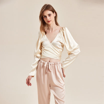 French Chic Satin Blouse