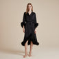 High-end ice silky pure lust style detachable feather nightgown with cuffs