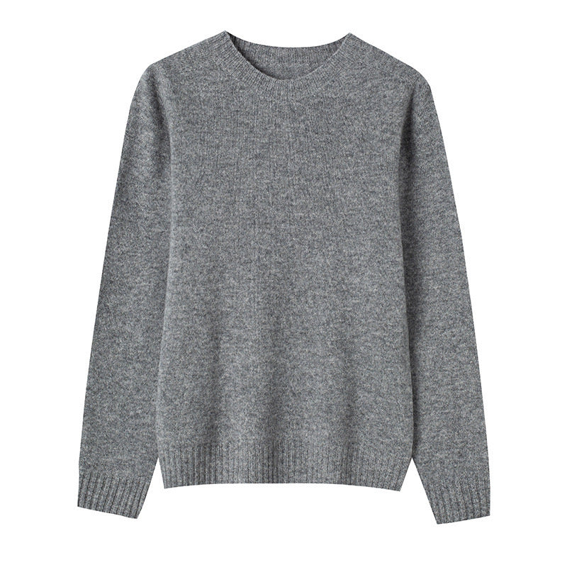 【Upgraded Fabric 】100% Wool Women’s Crew Neck Seamless Knitted Sweater