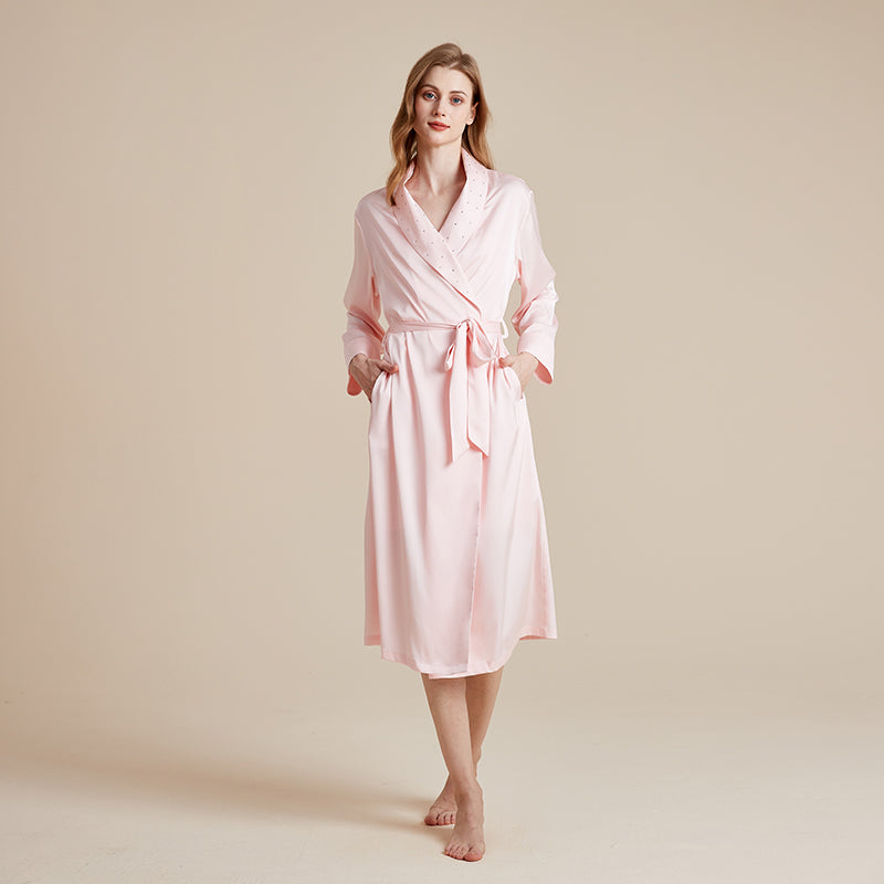 Rhinestone silky luxury robe