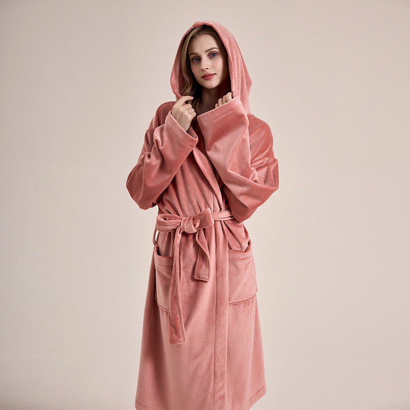 Double-sided island velvet pajamas plus velvet thickening warm coat