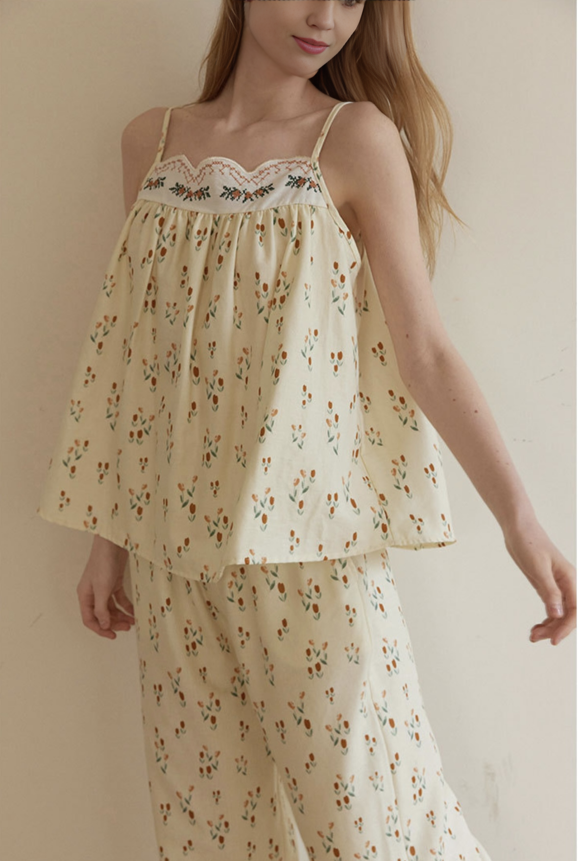 Cotton Floral Print Pajama Set – Cottagecore Style