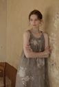 Double-Layer Cotton Gauze Print Midi Nightdress