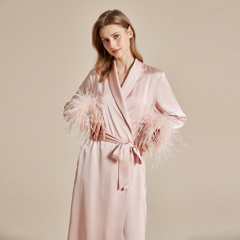 Summer ice silky French high-end pure feather sleepwear