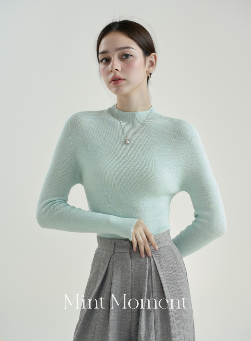 Half-Turtleneck Wool Base Layer Sweater 010