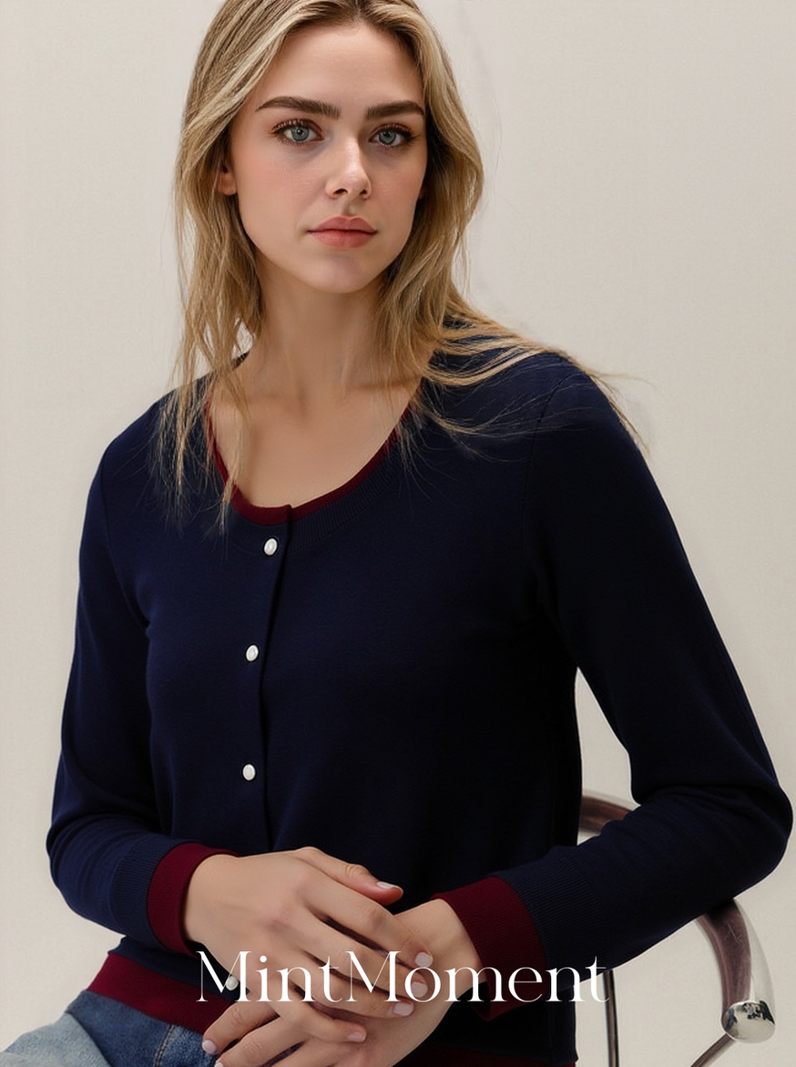 Color-block wool sweater