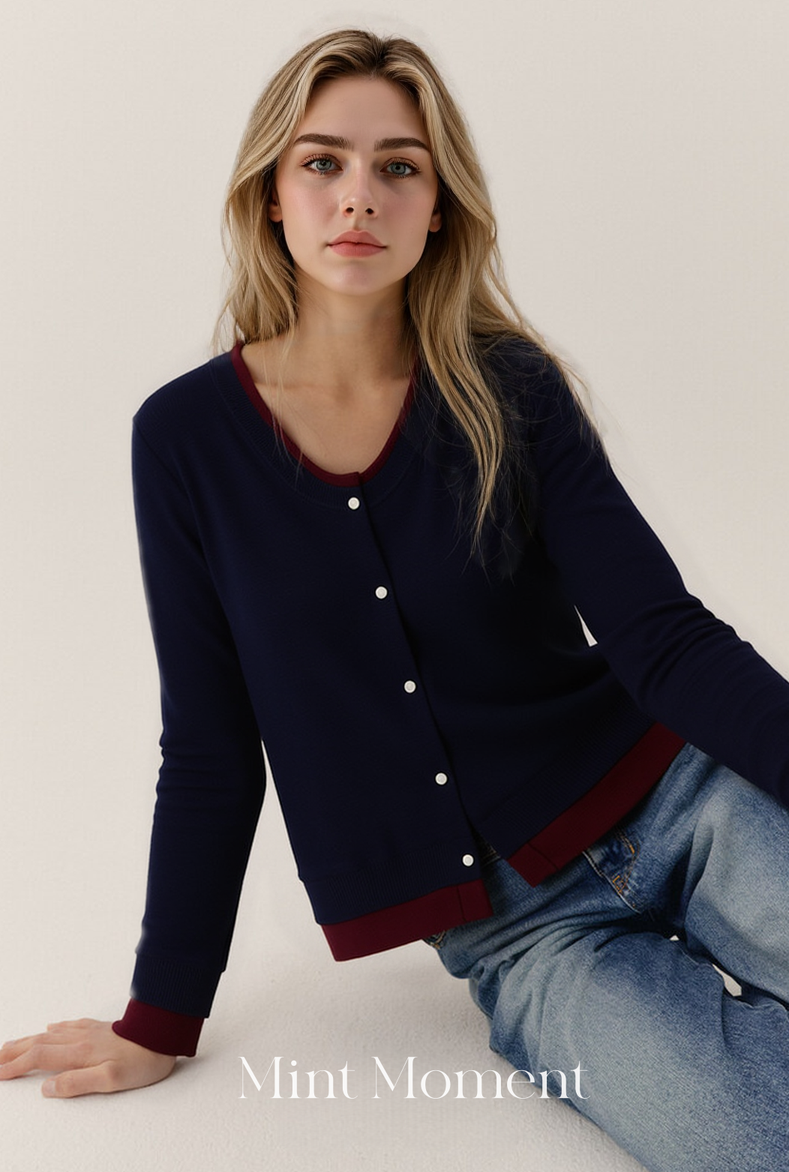 Color-block wool sweater