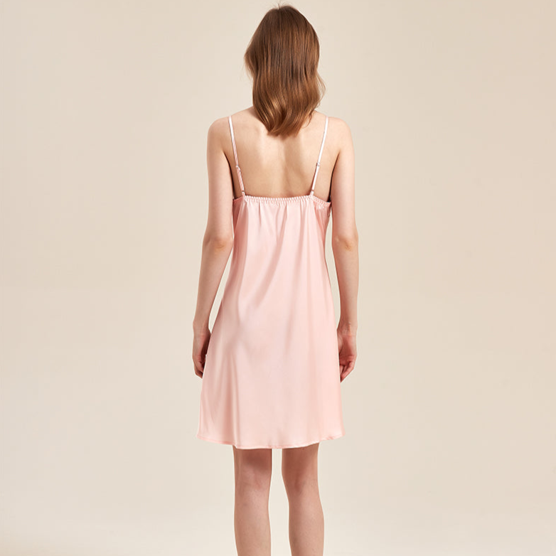 2024 summer silky draped ice silk suspender nightgown—206