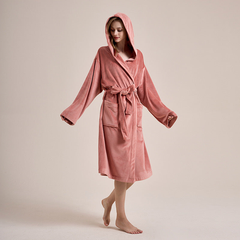 Double-sided island velvet pajamas plus velvet thickening warm coat