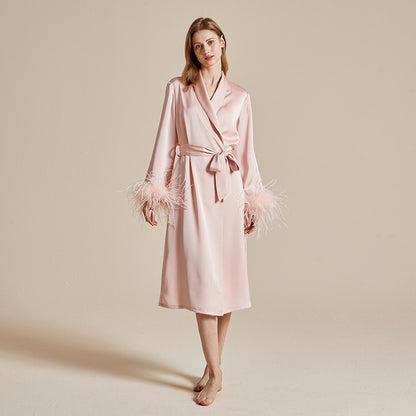 Summer ice silky French high-end pure feather sleepwear
