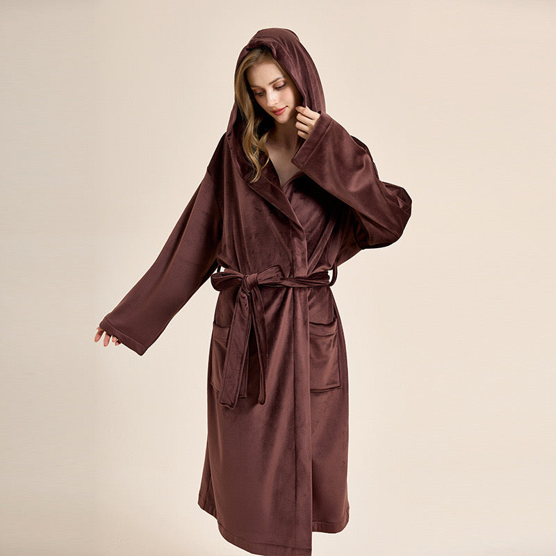 Double-sided island velvet pajamas plus velvet thickening warm coat