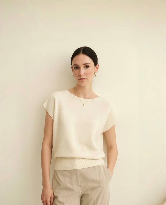 Seamless 100% Pure Wool Dropped Shoulder Sweater, Made from a Single Piece of Fabric 108
