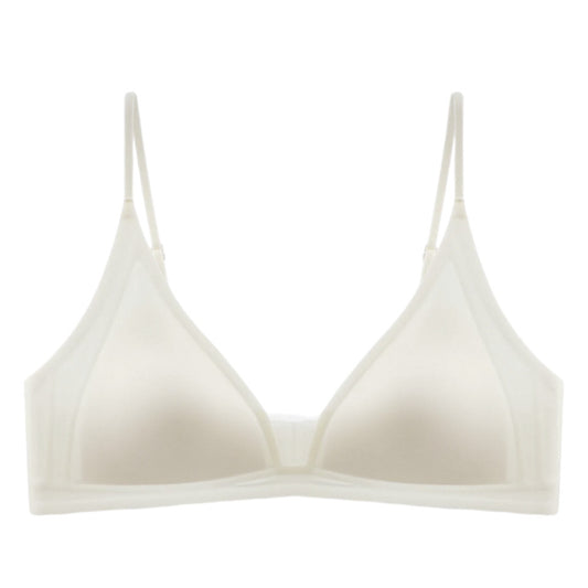 Satin Underwear – Slim Straps, Seamless Triangle Bralette for Small Chest, Wire-Free Bra