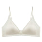 Satin Underwear – Slim Straps, Seamless Triangle Bralette for Small Chest, Wire-Free Bra