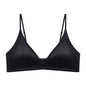 Satin Underwear – Slim Straps, Seamless Triangle Bralette for Small Chest, Wire-Free Bra