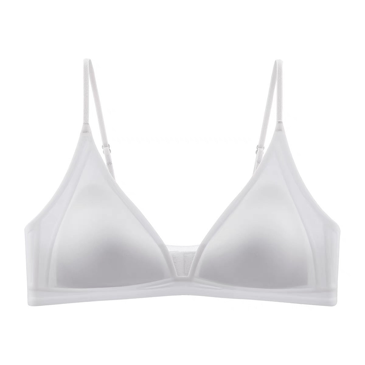 Satin Underwear – Slim Straps, Seamless Triangle Bralette for Small Chest, Wire-Free Bra