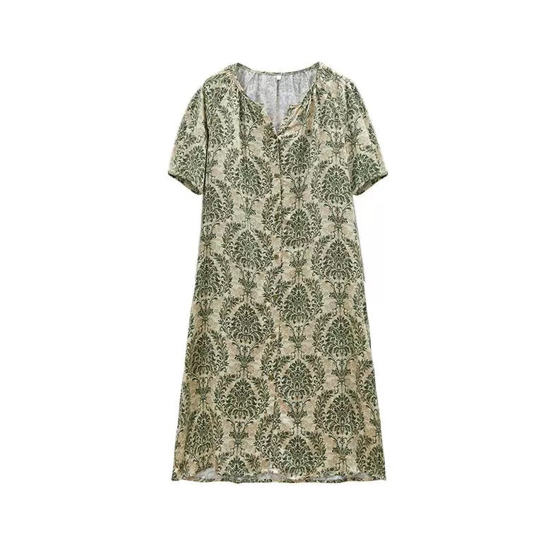 Forest-Inspired Cotton Sateen Pajama Set – Long Sleeve